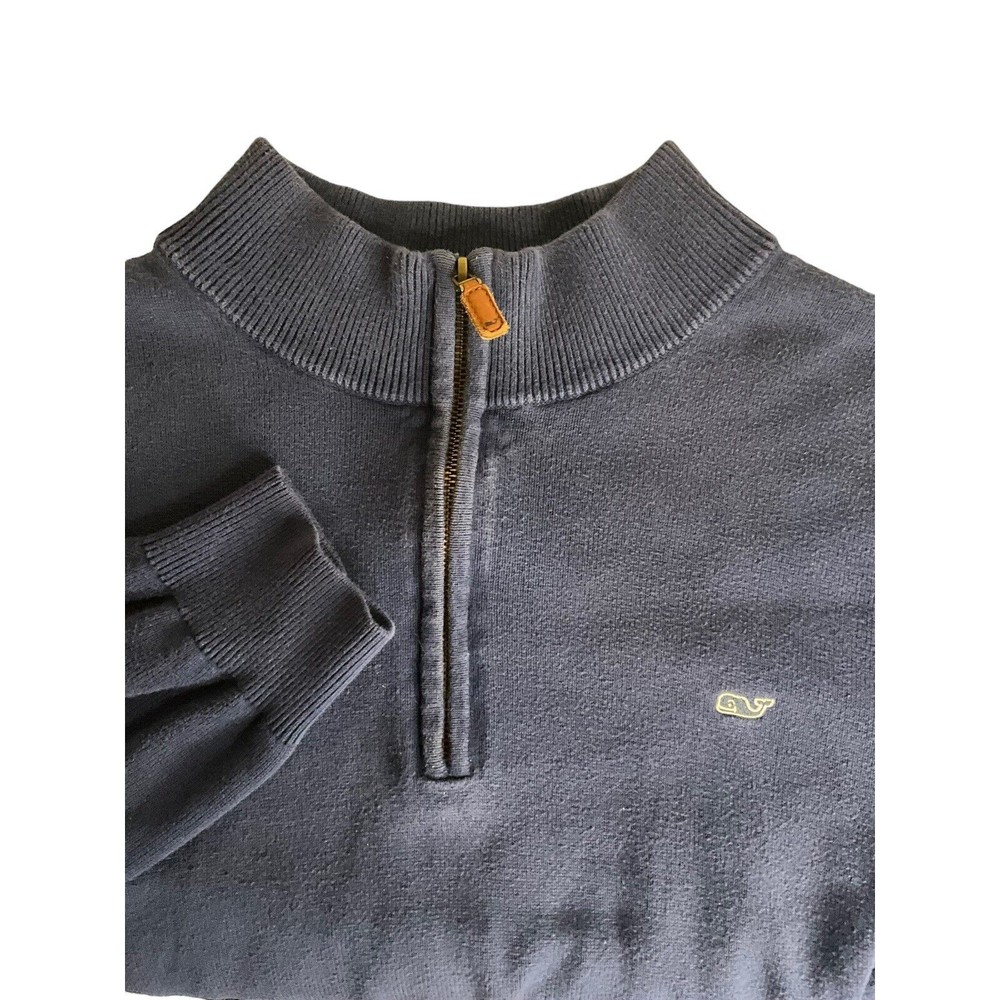 Vineyard Vines Pullover Men's XL Blue Long Sleeve 1/4‎ Zip High Collar Warm
